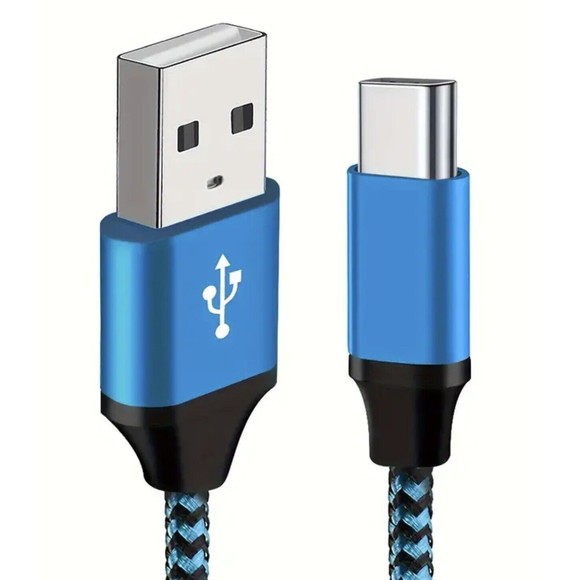 USB-C 10 foot Fast Charging Data SYNC Charger Cable Cord Blue - Picture 1 of 5